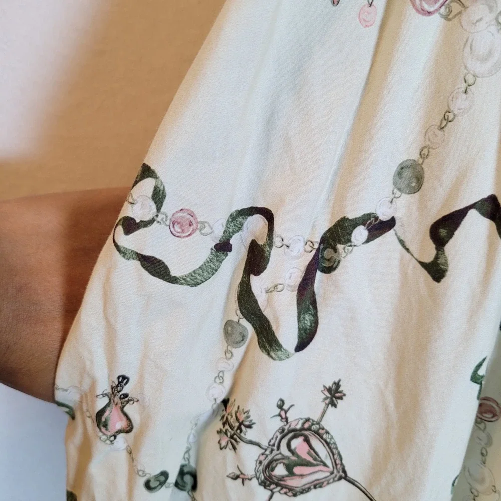 MARCHESA ROSA Womens Marilla Cotton Dress Size 4 Floral Maxi Sundress Beige - Picture 9 of 13